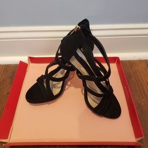 Kinsley Black Velvet Dressy Heels Size 8